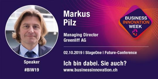 Greenliff CEO Markus Pilz spricht an der Business Innovation Week darüber, warum digitale Produkte eine physische Komponente brauchen.
